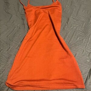 Elegant Orange Slip Dress